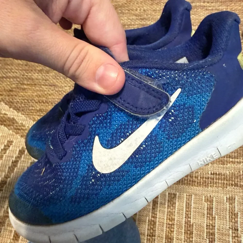 Nike Free RN 2018 Kids 10.5C Blue Running Shoes Sneakers 904259-400